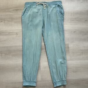 Ripcurl Womens Surf Pants Pure Cotton Drawstring Boho Chic Pants Blue